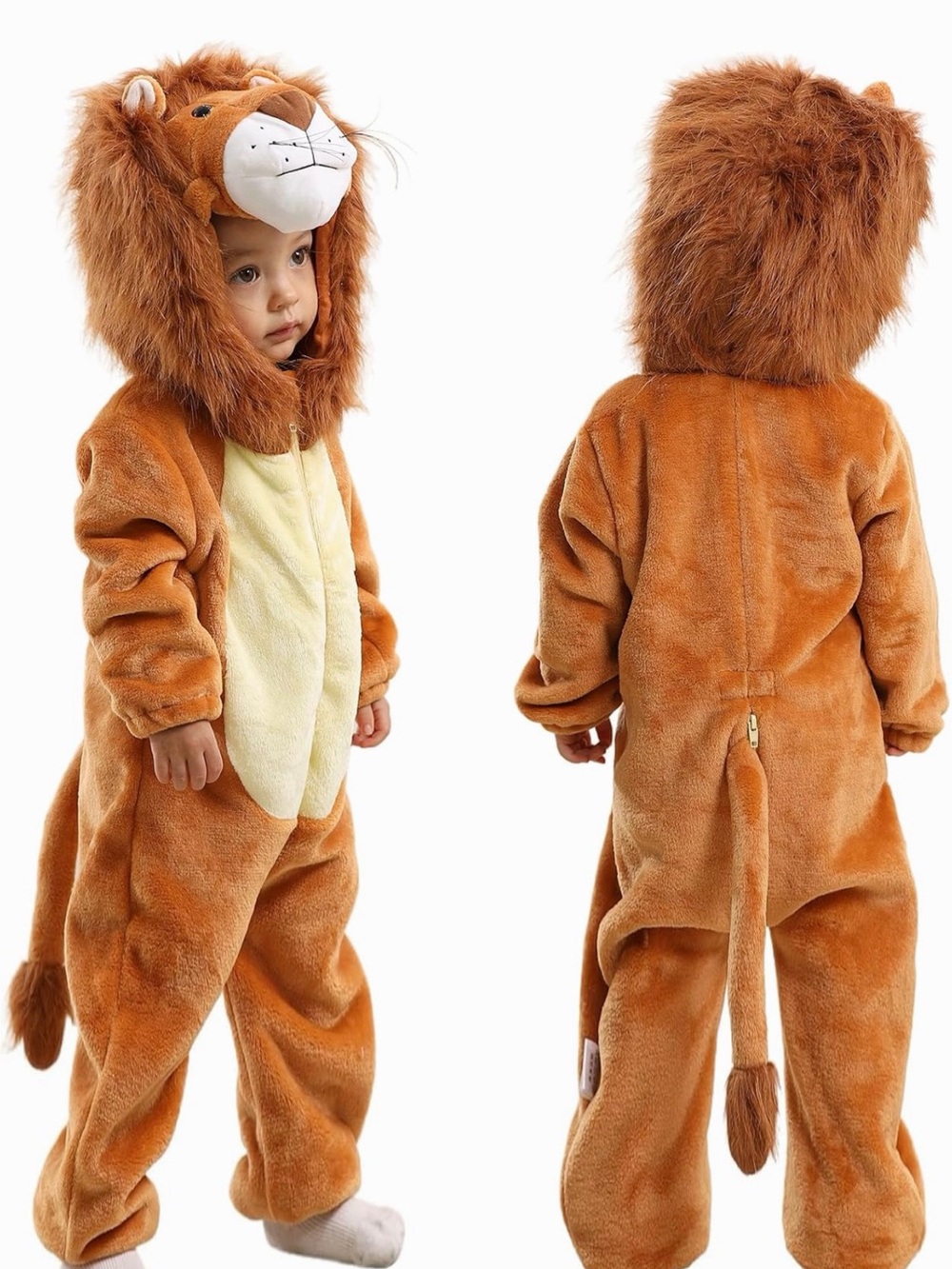 Kids Plush Lion One-Piece Costume - Brown (Fits 4-5T)